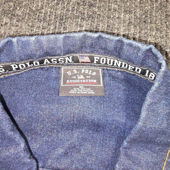 vintage 90s USPA reflective Denim oversized streetwear jacket. mens XL - Picture 5 of 5